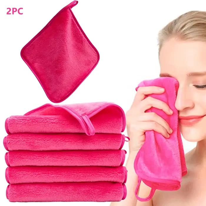 Tampons démaquillants réutilisables, 2 pièces, tampons en coton, gomme de maquillage, serviette faciale en microfibre, nettoyant pour le visage, lingettes nettoyantes, soins de beauté