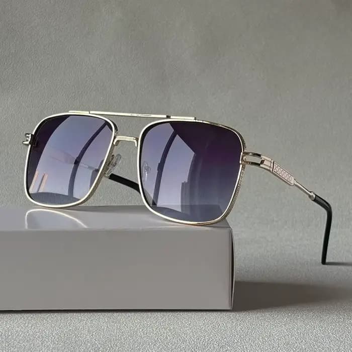 Lunettes de soleil carrées élégantes à Double pont