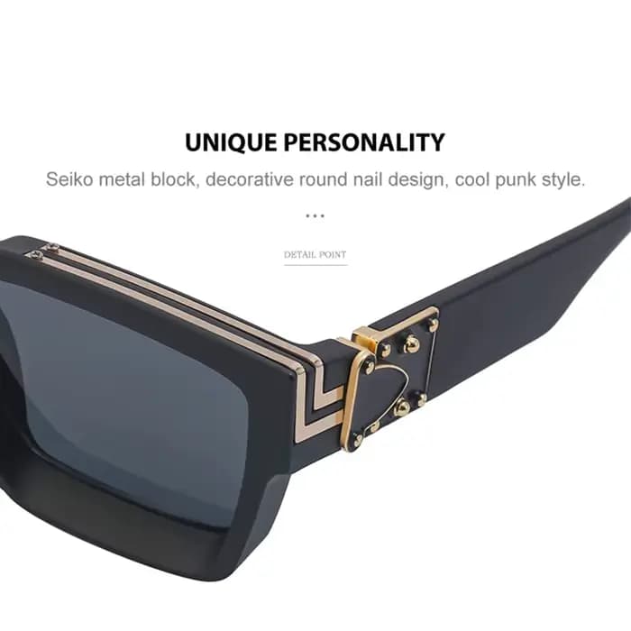 Carré surdimensionné millionnaire mode lunettes De soleil De luxe pour hommes Vintage