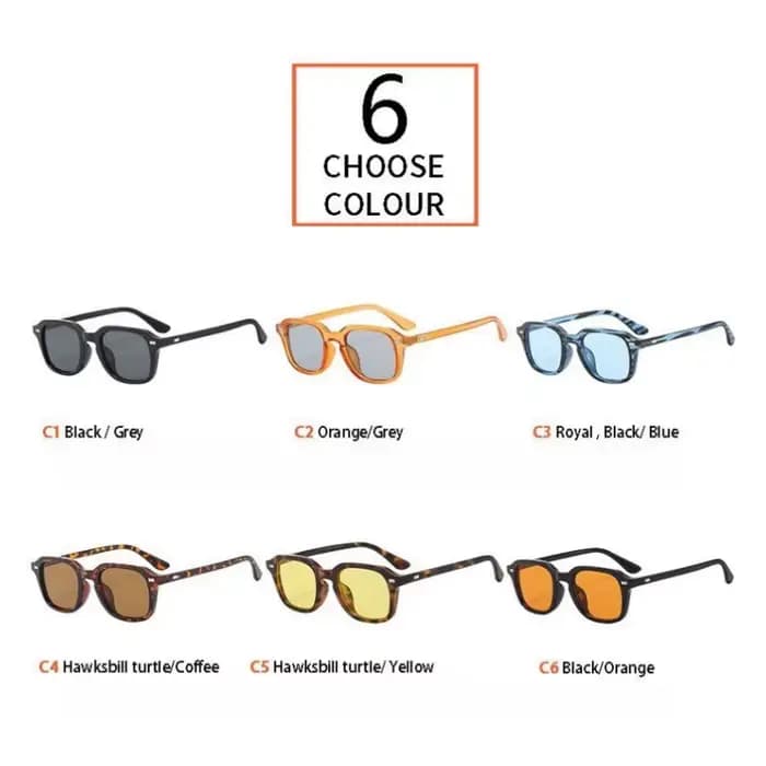 Lunettes de soleil carrées Orange pour femmes et hommes