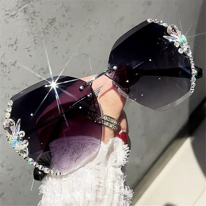 Nouvelles lunettes de soleil en métal sans bordure femmes