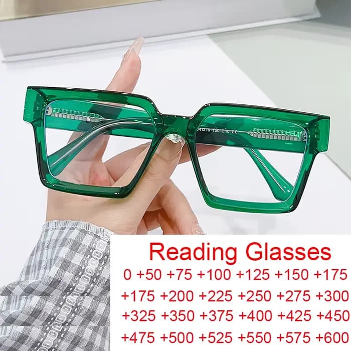 Lunettes de Lecture Vertes à Grande Monture pour Homme et Femme