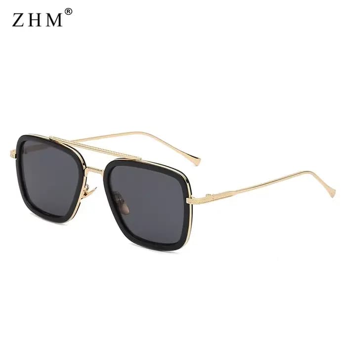 Lunettes de soleil carrées de Style Tony Stark pour hommes