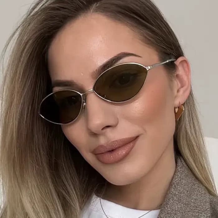 Vintage lunettes de soleil ovales femmes 2025 nouvelle marque Designer petit œil de chat