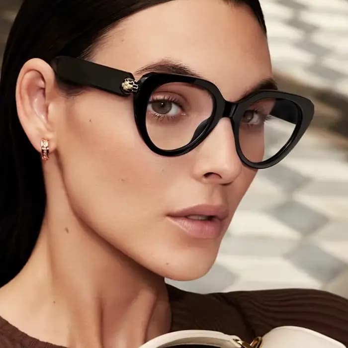 Montures de lunettes décoratives œil-de-chat à tête de serpent tendance pour femmes