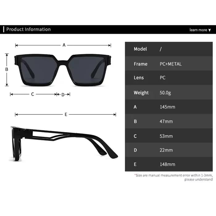 Mode Vintage carré or lunettes de soleil femmes pour hommes