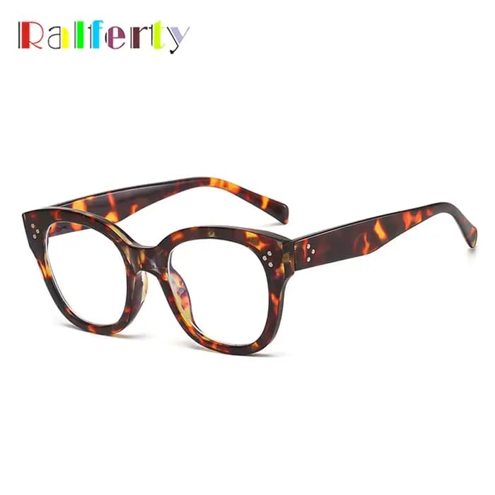 Ralferty Vintage surdimensionné lunettes cadre femmes hommes Anti lumière bleue revêtement myopie optique Prescription