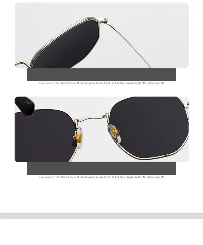 Lunettes de soleil polarisées hexagonales pour hommes et femmes