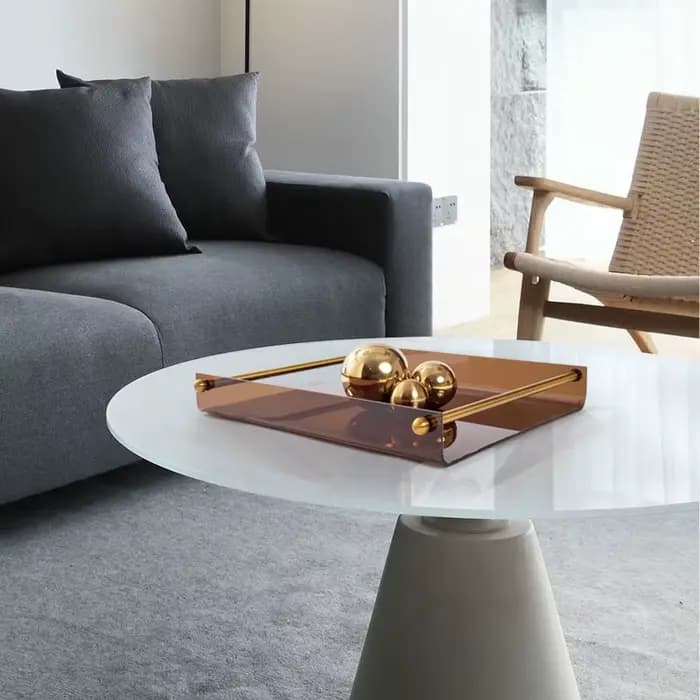 Plateau carré en verre transparent pour fruits, récipient de rangement de bureau, plat à fruits, compotier transparent, accessoires de décoration pour la maison