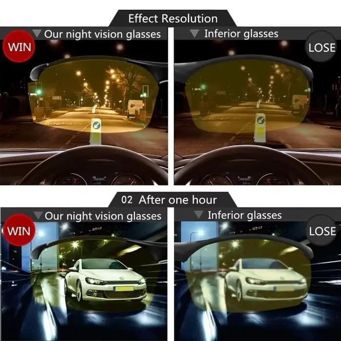 Lunettes de soleil polarisées jaunes pour la conduite nocturne avec protection UV400