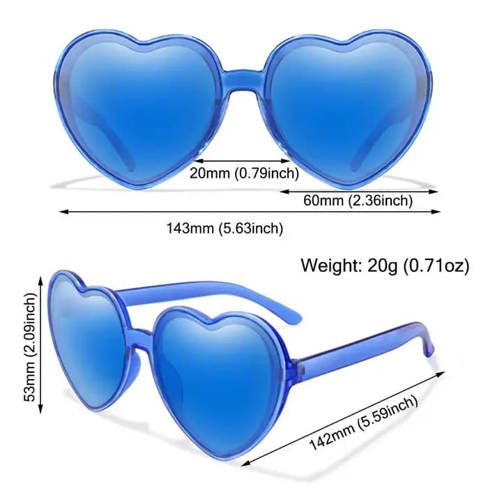 Lunettes de soleil en forme de cœur pour femmes et hommes