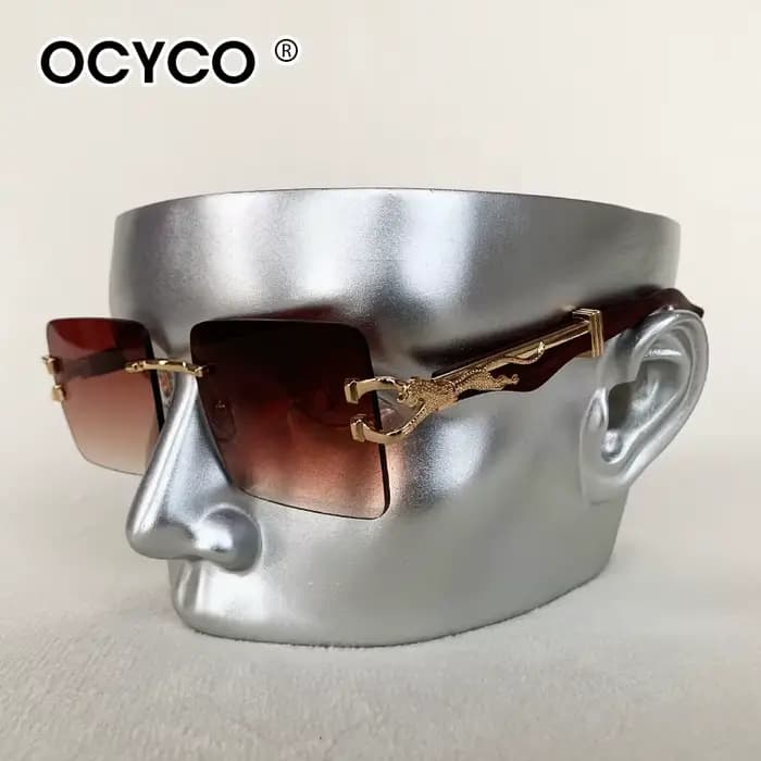 Lunettes de soleil carrées sans bords pour hommes et femmes
