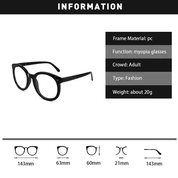Lunettes de myopie rondes pour femmes