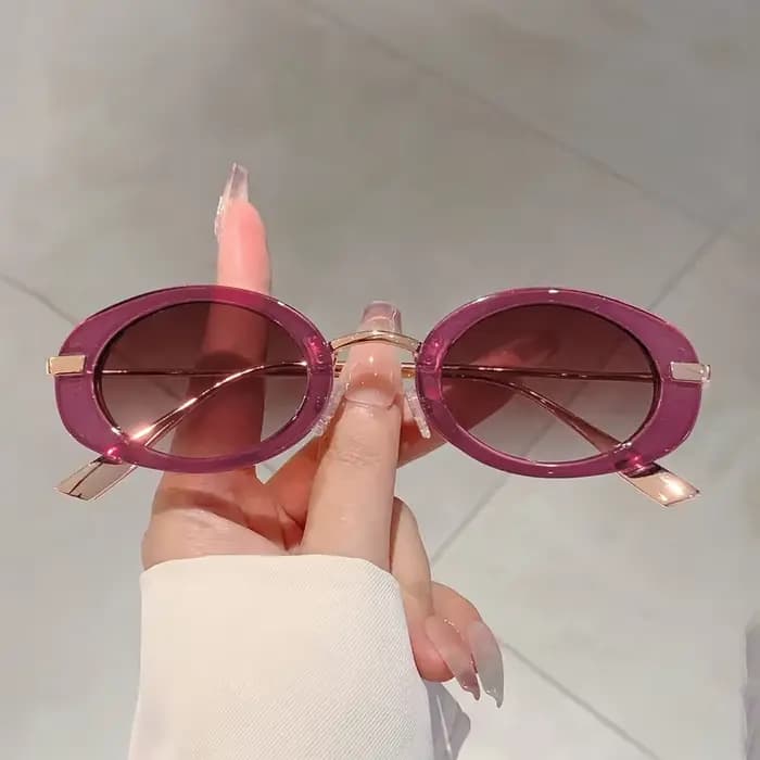 Lunettes de soleil rétro à petite monture ovale