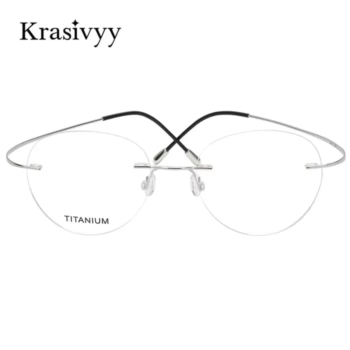 Krasivyy rond sans monture lunettes cadre hommes ultraléger myopie Prescription