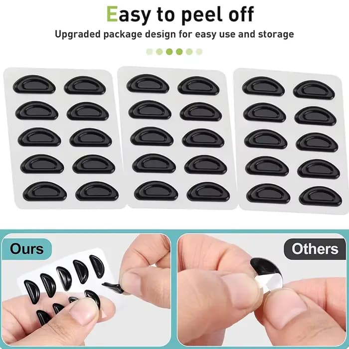 5 paires de coussinets adhésifs en silicone pour lunettes, rehausseurs de nez pour lunettes, coussinets de repose-nez, augmentation de la hauteur