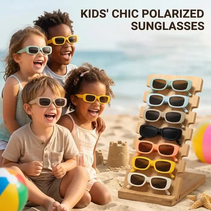 Nouvelles Lunettes de Soleil Enfant 2026 – Style Rétro Carré pour Filles et Garçons