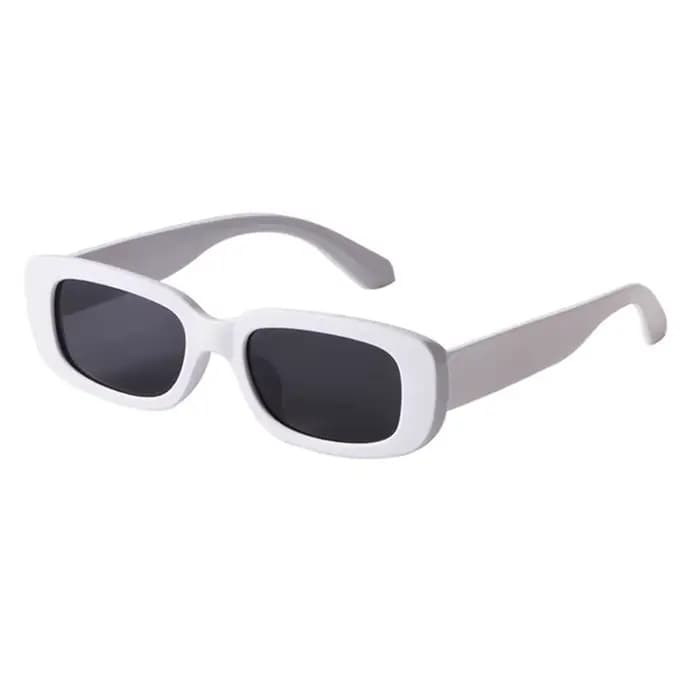 Lunettes de soleil rectangulaires blanches classiques pour femmes