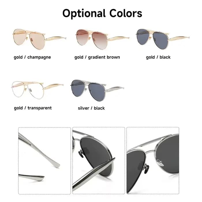 Lunettes de soleil pilote pour hommes et femmes