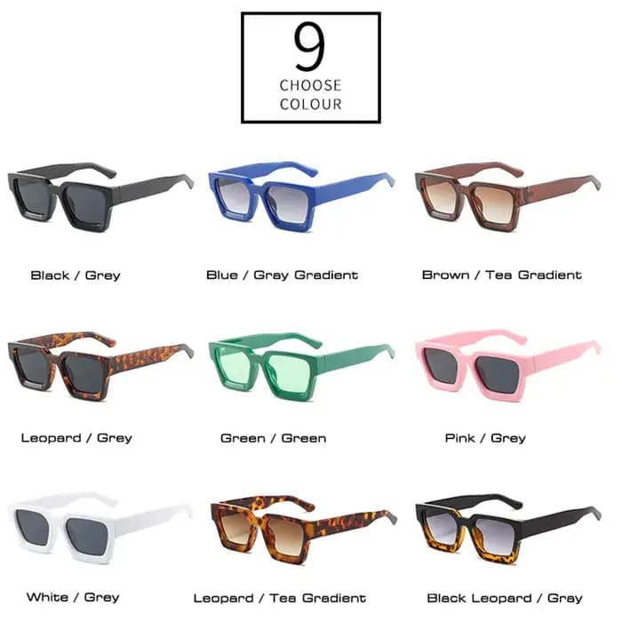 SO & EI mode carré femmes luxe lunettes de soleil rétro marque concepteur hommes tendance léopard bleu vert