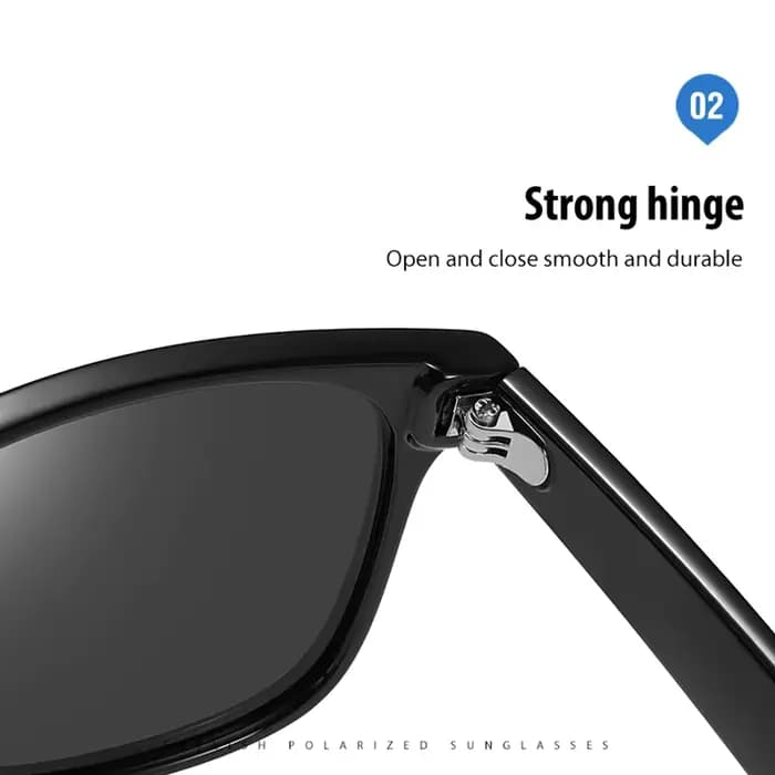 Lunettes de soleil Wayfarer à monture noire brillante pour hommes et femmes