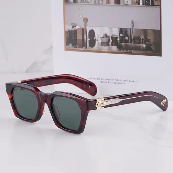 STERETT – Lunettes de soleil œil de chat vintage rouge écaille de tortue pour homme