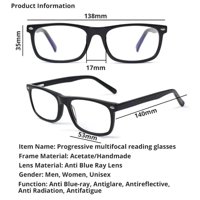 Lunettes de lecture multifocales progressives