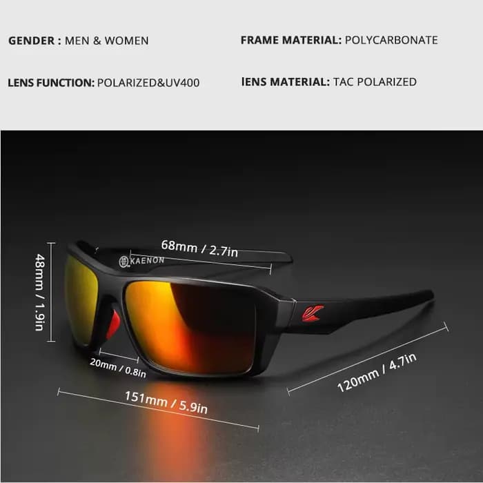 Nouvelles lunettes de soleil polarisées carrées pour hommes de la marque KAENON