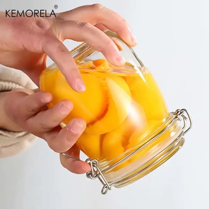 Pot de rangement en verre Borosilicate avec couvercle de verrouillage hermétique, sans BPA, lavable au lave-vaisselle, idéal pour les grains de café, les Fruits et les noix, 1 pièce