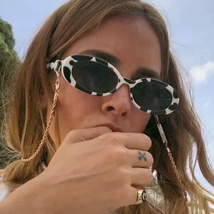 Lunettes de soleil ovales rétro roses pour femmes
