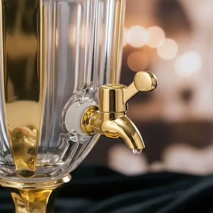Distributeur de boissons en verre avec robinet, structure transparente, grande capacité, design vintage, pot à boissons facile à utiliser