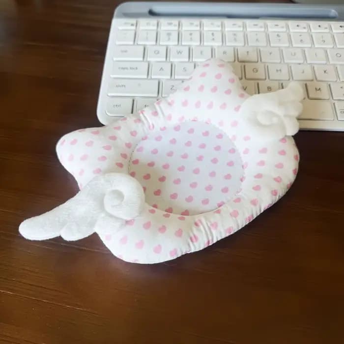 Sous-verre en coton coréen motif chat de dessin animé mignon à pois rétro, avec ailes d'ange, support de rangement pour bijoux et dessous de tasse à café