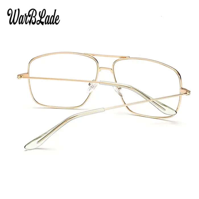 WarBLade Vintage or métal cadre lunettes hommes femmes