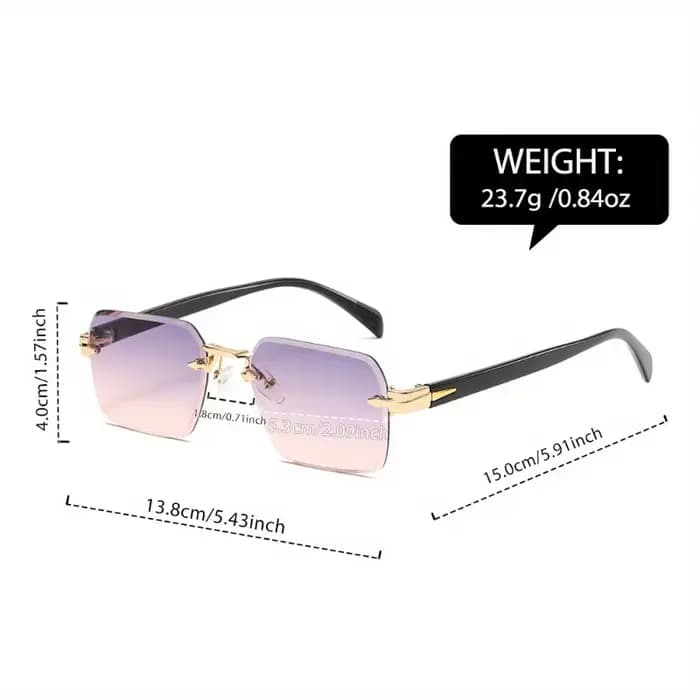 1 paire de lunettes carrées sans monture tendance