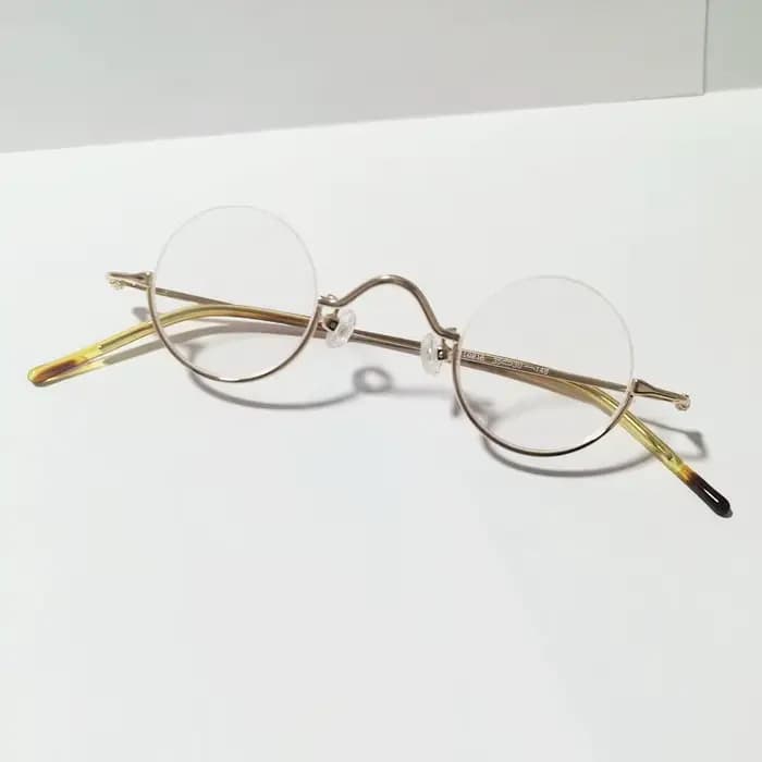 Monture de lunettes demi-cercle dorée en métal