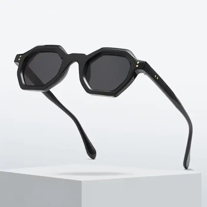 JNPCXI rétro ambre polygone petit carré femmes lunettes de soleil