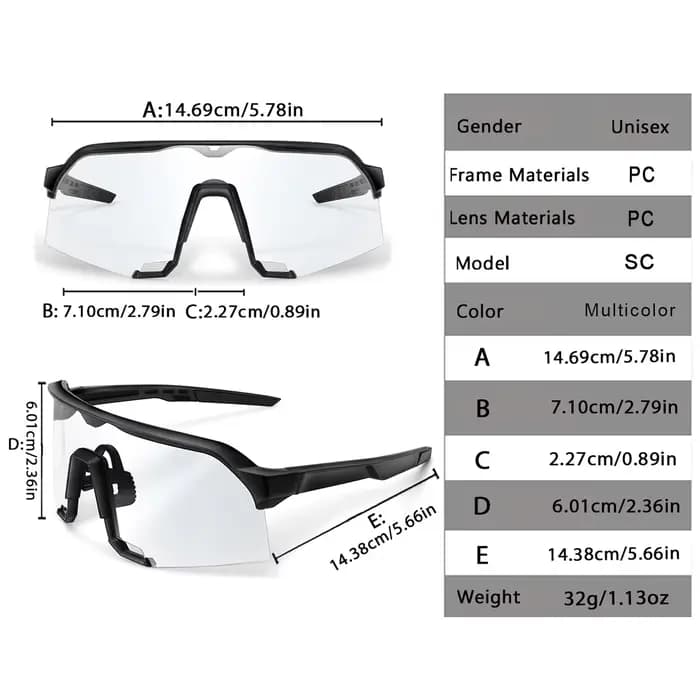 Lunettes de soleil photochromiques pour hommes et femmes