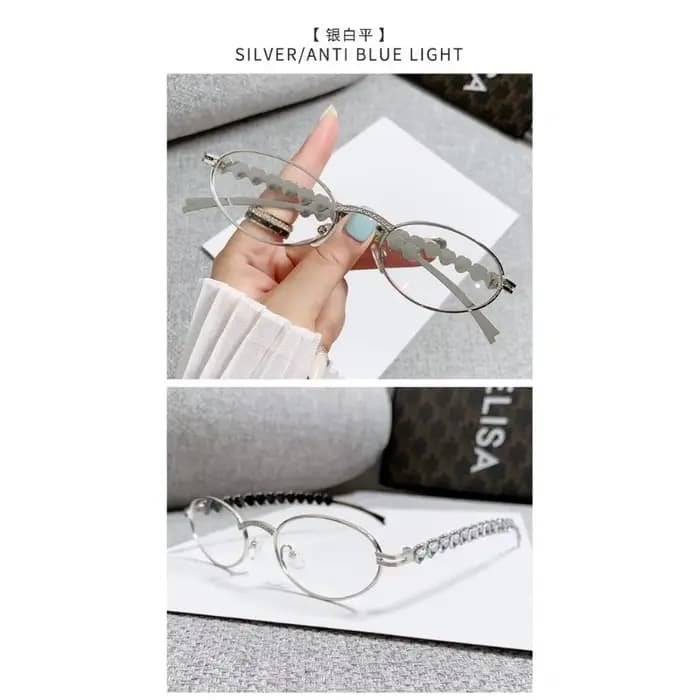 Femmes strass lunettes de soleil élégant ovale