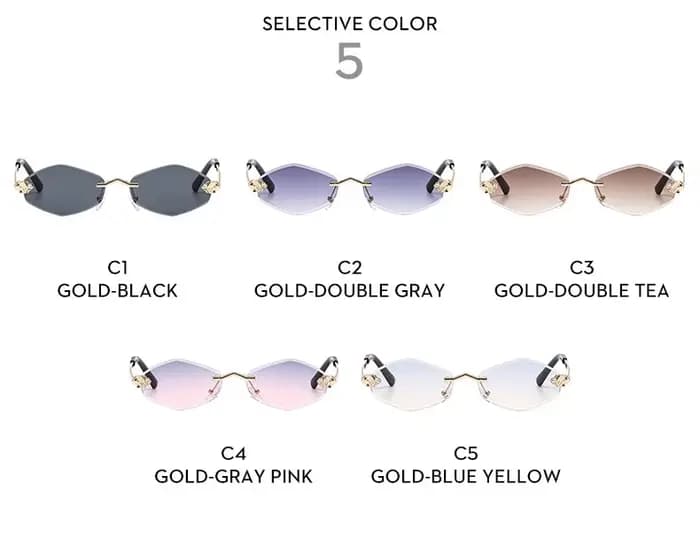 Mode petites lunettes de soleil polygonales pour femmes marque de luxe marron losange