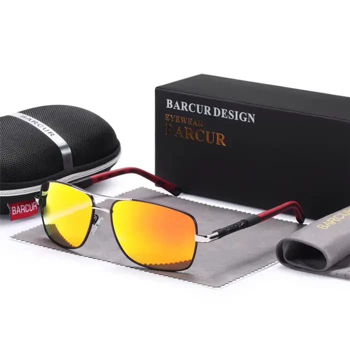 BARCUR Rectangle lunettes de soleil polarisées conduite