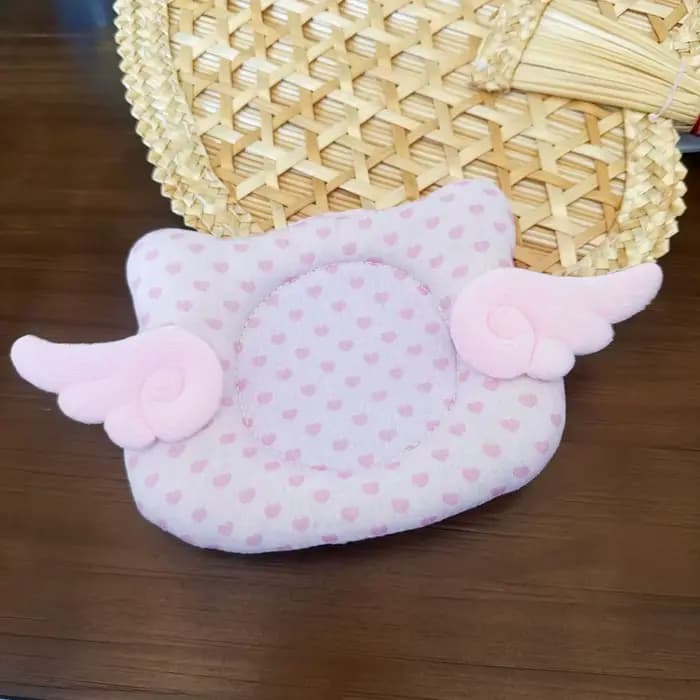 Sous-verre en coton coréen motif chat de dessin animé mignon à pois rétro, avec ailes d'ange, support de rangement pour bijoux et dessous de tasse à café
