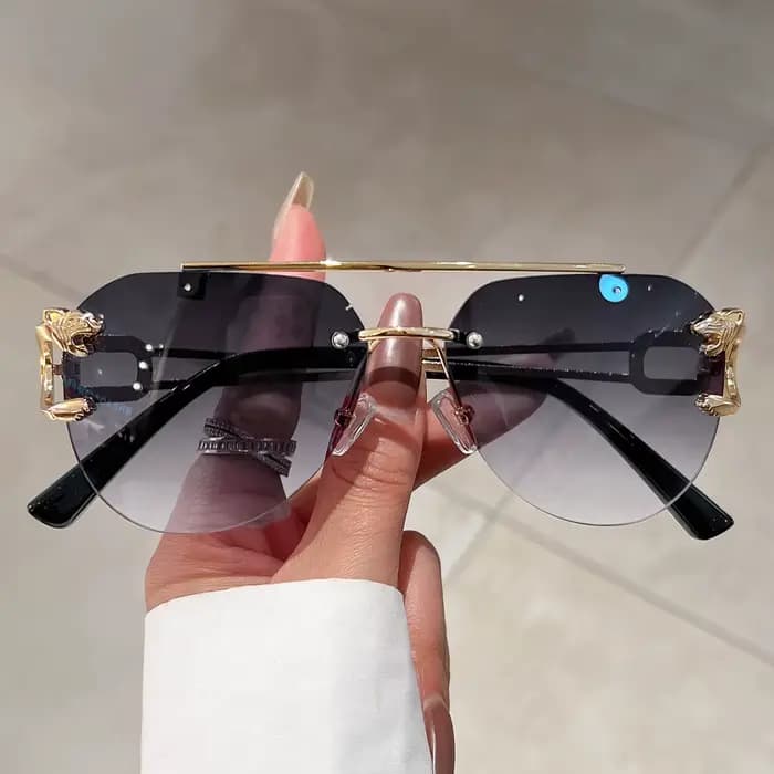 Lunettes de soleil vintage sans monture pour femmes