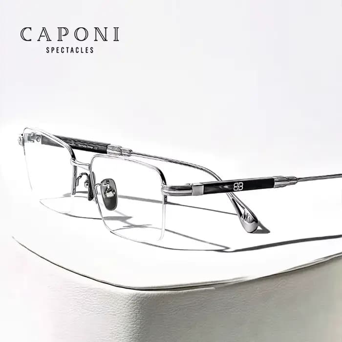 CAPONI Vintage hommes lunettes cadre pur titane acétate Anti lumière bleue luxe