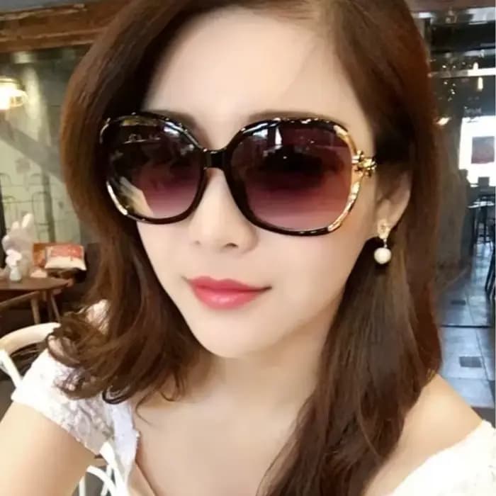 Lunettes de soleil rondes à grande monture pour femmes