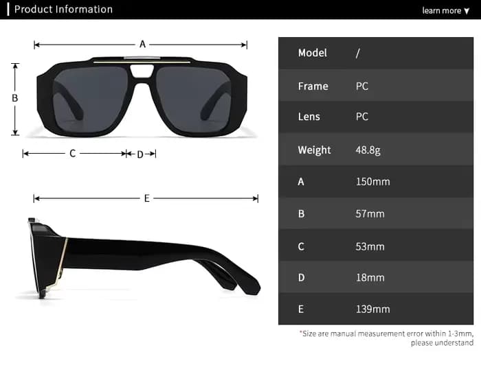 Lunettes de soleil décoratives de style aviateur rétro modernes pour hommes