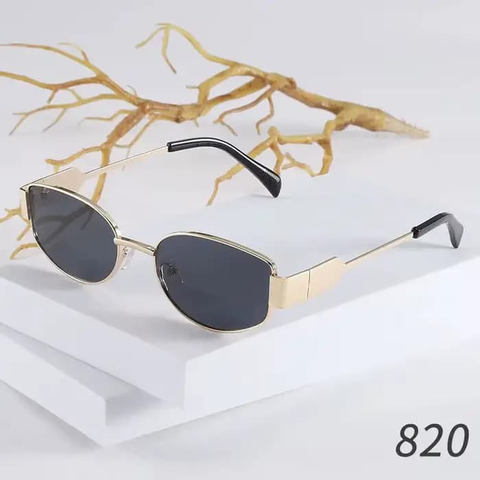 Nouvelles lunettes de soleil haut de gamme pour femmes, monture ovale en métal, lunettes de soleil pour hommes, style rétro européen et américain