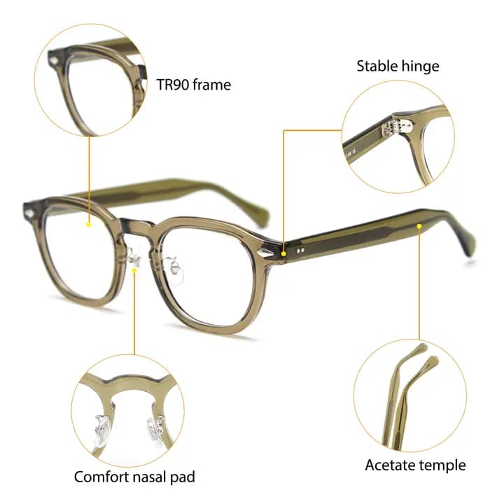 HBK rétro ovale lunettes montures lentilles transparentes hommes haute qualité TR-90 cadre