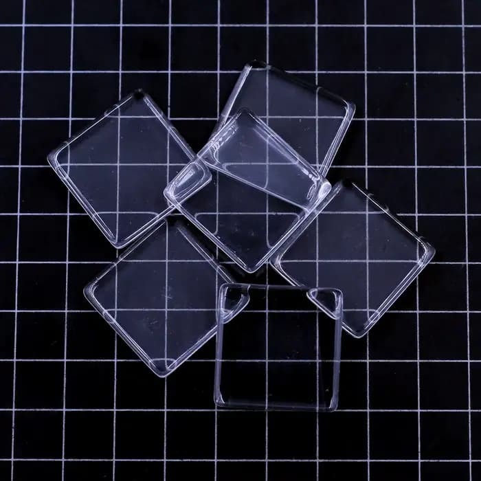 Cabochons carrés en verre à dos plat de 25mm, 10 pièces, adaptés au réglage de camée vierge, bricolage artisanat, fabrication de bijoux, accessoires, matériaux
