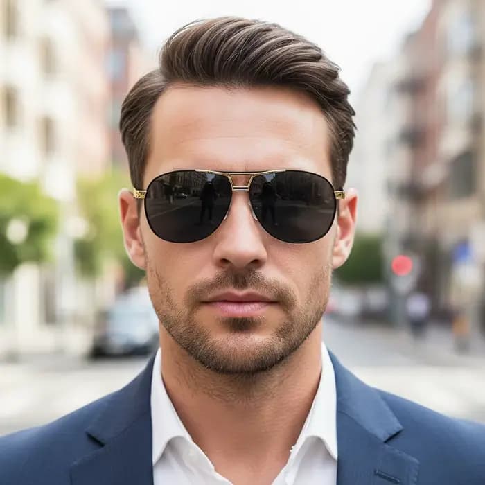 Lunettes de soleil pour hommes Aviator Protection UV 400 Style militaire