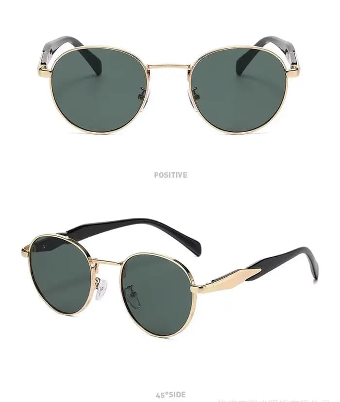 Lunettes de soleil rondes Vintage en métal pour femmes